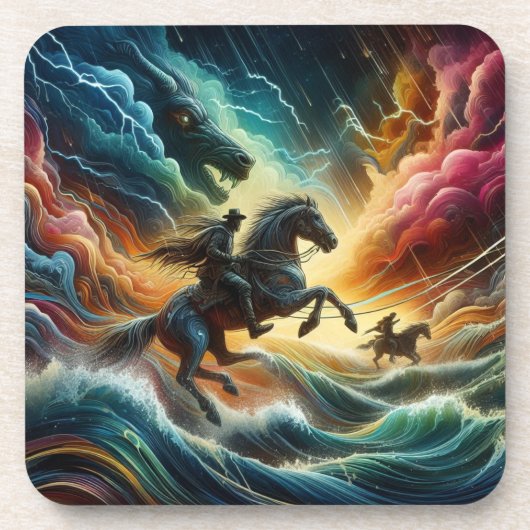 ダイナミックなデュオ:ストーミーの馬の冒険 コースター (正面)