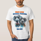 ダイナミックなデュオ:偉大なDane全国の純血犬 Tシャツ (正面)