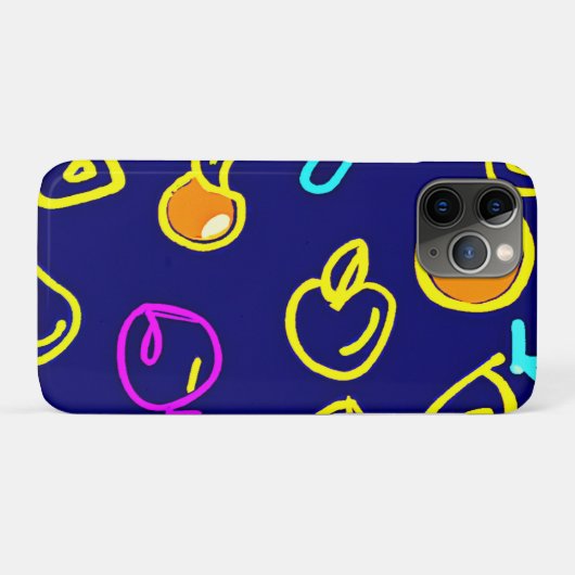 ダイナミックなネオンフルーツパターンデザイン Case-Mate iPhoneケース (裏面(横))