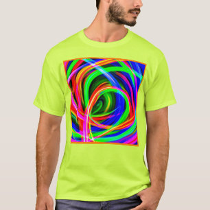 ダイナミックなネオン抽象芸術色相 Tシャツ