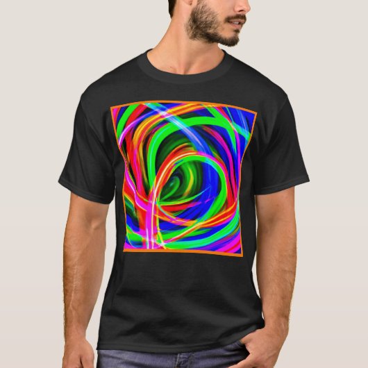 ダイナミックなネオン抽象芸術色相 Tシャツ (正面)