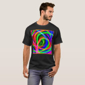 ダイナミックなネオン抽象芸術色相 Tシャツ (正面フル)
