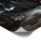 ダイナミックなブラックゲームルースターポスター – 魅惑的なSh ポスター (角)