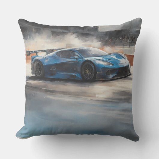 ダイナミックなブルーアーバンレースシーン アウトドアクッション (正面)