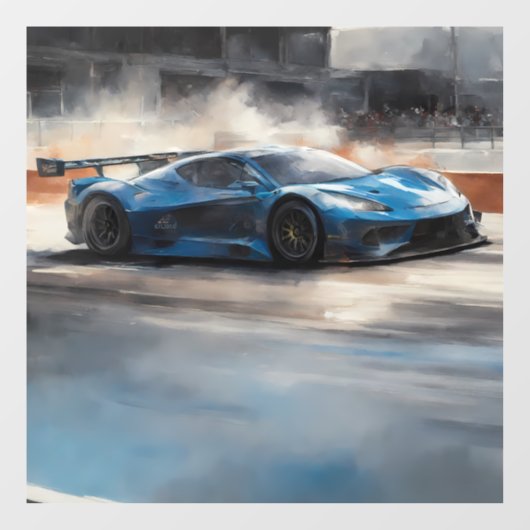 ダイナミックなブルーアーバンレースシーン ウィンドウサイン (シート)