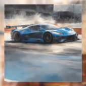 ダイナミックなブルーアーバンレースシーン ウィンドウサイン (シート2)