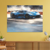 ダイナミックなブルーアーバンレースシーン キャンバスプリント (インサイチュ (リビング))