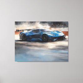 ダイナミックなブルーアーバンレースシーン キャンバスプリント