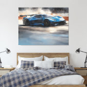 ダイナミックなブルーアーバンレースシーン キャンバスプリント (インサイチュ (寝室))