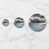 ダイナミックなブルーアーバンレースシーン コンフェッティ (正面)