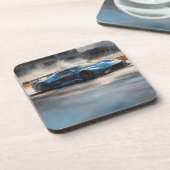 ダイナミックなブルーアーバンレースシーン コースター (左側)