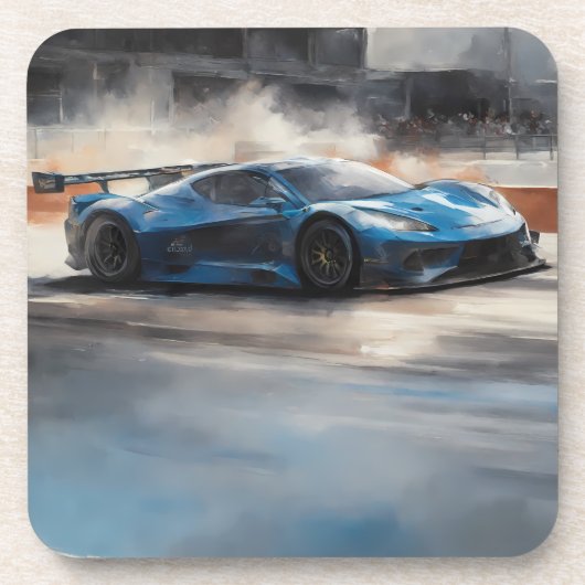ダイナミックなブルーアーバンレースシーン コースター (正面)