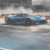 ダイナミックなブルーアーバンレースシーン シール (正面)