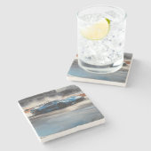 ダイナミックなブルーアーバンレースシーン ストーンコースター (横)