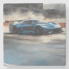 ダイナミックなブルーアーバンレースシーン ストーンコースター