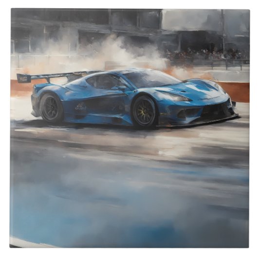 ダイナミックなブルーアーバンレースシーン タイル (正面)