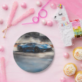 ダイナミックなブルーアーバンレースシーン ペーパープレート (パーティー)