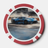 ダイナミックなブルーアーバンレースシーン ポーカーチップ (裏面)