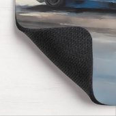 ダイナミックなブルーアーバンレースシーン マウスパッド (コーナー)