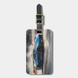 ダイナミックなブルーアーバンレースシーン ラゲッジタグ