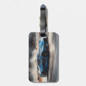 ダイナミックなブルーアーバンレースシーン ラゲッジタグ (裏面縦)