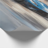 ダイナミックなブルーアーバンレースシーン ラッピングペーパー (角)