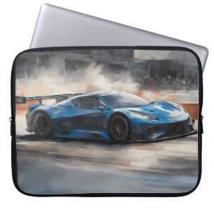 ダイナミックなブルーアーバンレースシーン ラップトップスリーブ