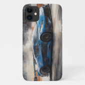 ダイナミックなブルーアーバンレースシーン Case-Mate iPhoneケース (裏面)