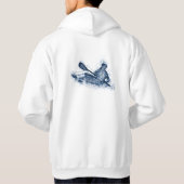 ダイナミックなホワイトウォーターカヤッカーの線画 パーカ (裏面)