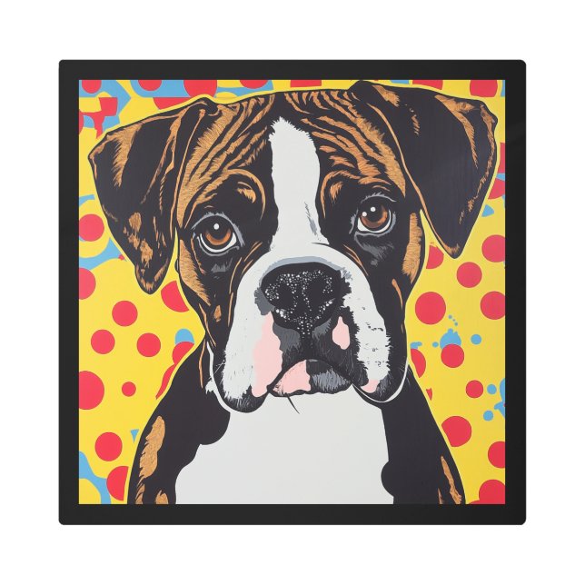 ダイナミックなボクサーアート メタルプリント (正面)