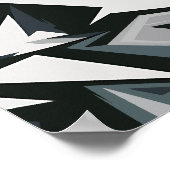 ダイナミックなモノクロの幾何学模様 ポスター (角)