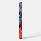 ダイナミックなラインの抽象画 iPhoneケース (左側面)