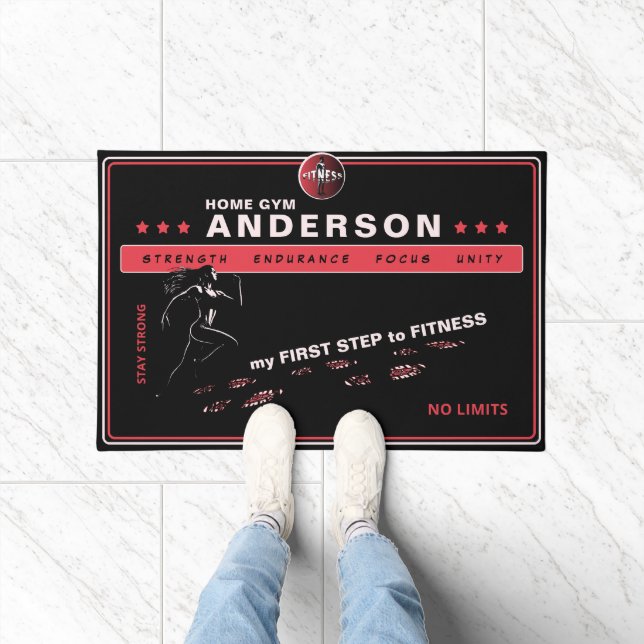 ダイナミックなランナー、理想的なフィットネスジムの入口 ドアマット (室内)