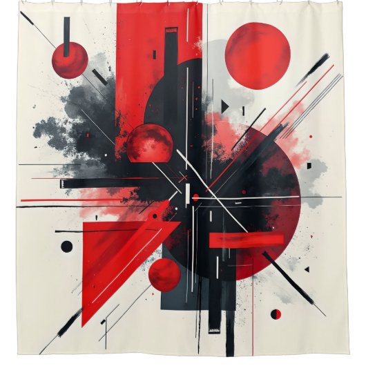 ダイナミックな宇宙アートで抽象芸術を高める シャワーカーテン (正面)