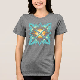 ダイナミックな幻想的な交差矢印 輝くエネルギー トライブレンドTシャツ