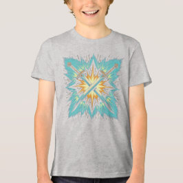 ダイナミックな幻想的な交差矢印 輝くエネルギー トライブレンドTシャツ