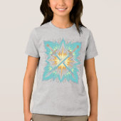 ダイナミックな幻想的な交差矢印 輝くエネルギー トライブレンドＴシャツ (正面)