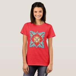 ダイナミックな幻想的な交差矢印 輝くエネルギー Tシャツ