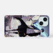 ダイナミックな戦士が立つ iPhone 15ケース (裏面横)