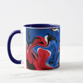ダイナミックな抽象芸術作品と大胆な色彩 マグカップ (左)