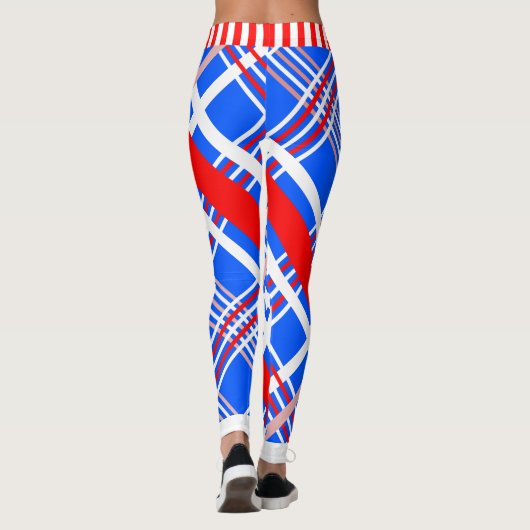 ダイナミックな星と青のストライプ レギンス (裏面)