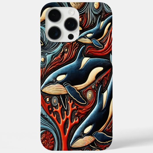 ダイナミックな深み: ハーモニーの中のクジラ Case-Mate iPhoneケース (裏面)