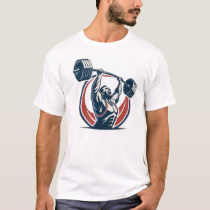 ダイナミックな漫画のボディビルダー Tシャツ