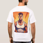 ダイナミックな白黒スポーツアウトライン – 完璧 Tシャツ (裏面)
