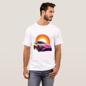 ダイナミックな筆致のスポーツカーアートスタイル🏎️ Tシャツ (正面フル)