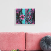 ダイナミックな背景に紫色の花、都市のスタイル キャンバスプリント (インサイチュ (リビング))