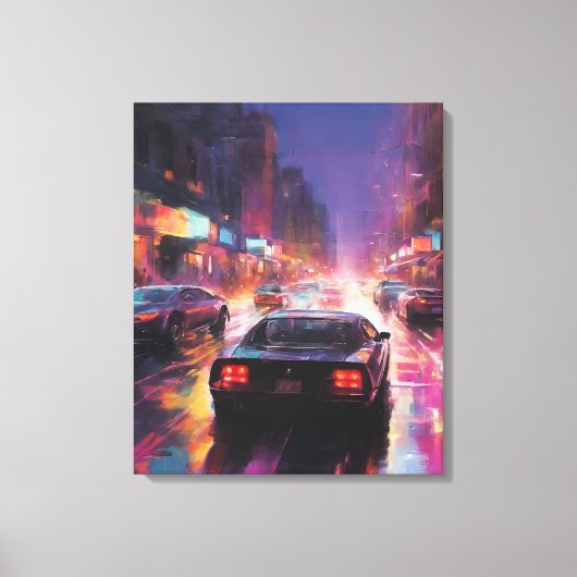 ダイナミックな街並みレース キャンバスプリント (正面)