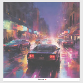 ダイナミックな街並みレース シール