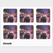 ダイナミックな街並みレース スクエアシール (シート)