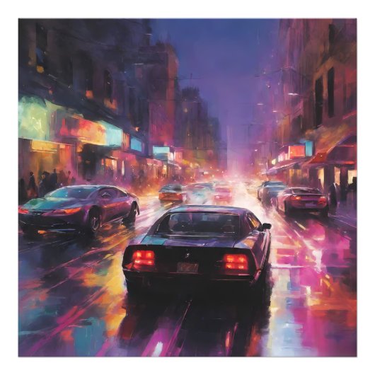 ダイナミックな街並みレース フォトプリント            (正面)